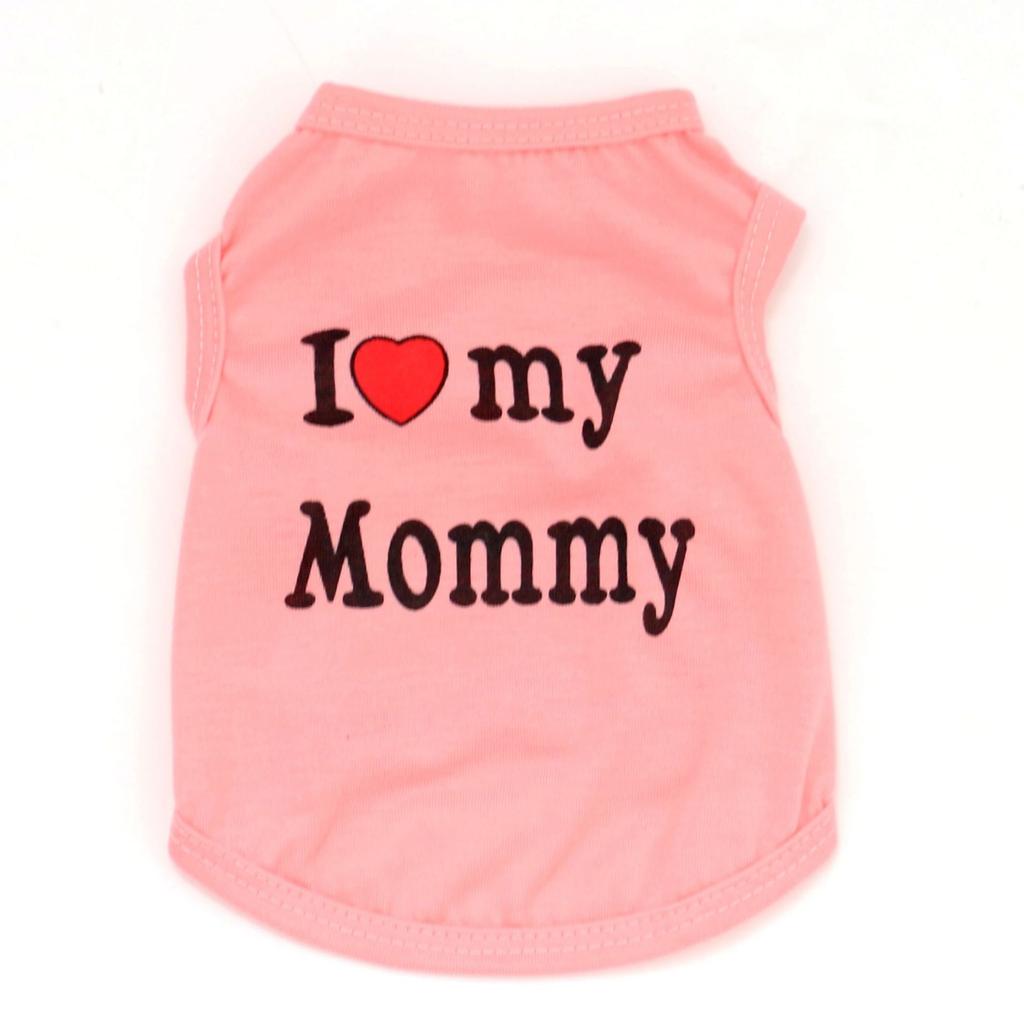 Pet Puppy Clothes, Vest, Classic Style Love Dad Love Mom, A Variety of Colors Trendy