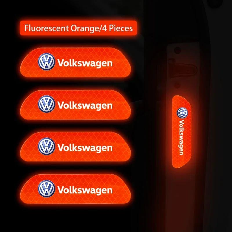 VW GTI GOLF 2026 Горячее для VW VOLKSWAGEN 4 шт. Наклейка на дверь автомобиля Предупреждение о безопасности Светоотражающая метка для Volkswagen Polo Golf Tiguan Pass