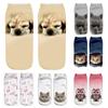 3D Print Funny Cute Cartoon Kitten Unisex Creative Colorful Multiple Dog Cat Face Happy Low Ankle Socks for Women Pig Flamingo
