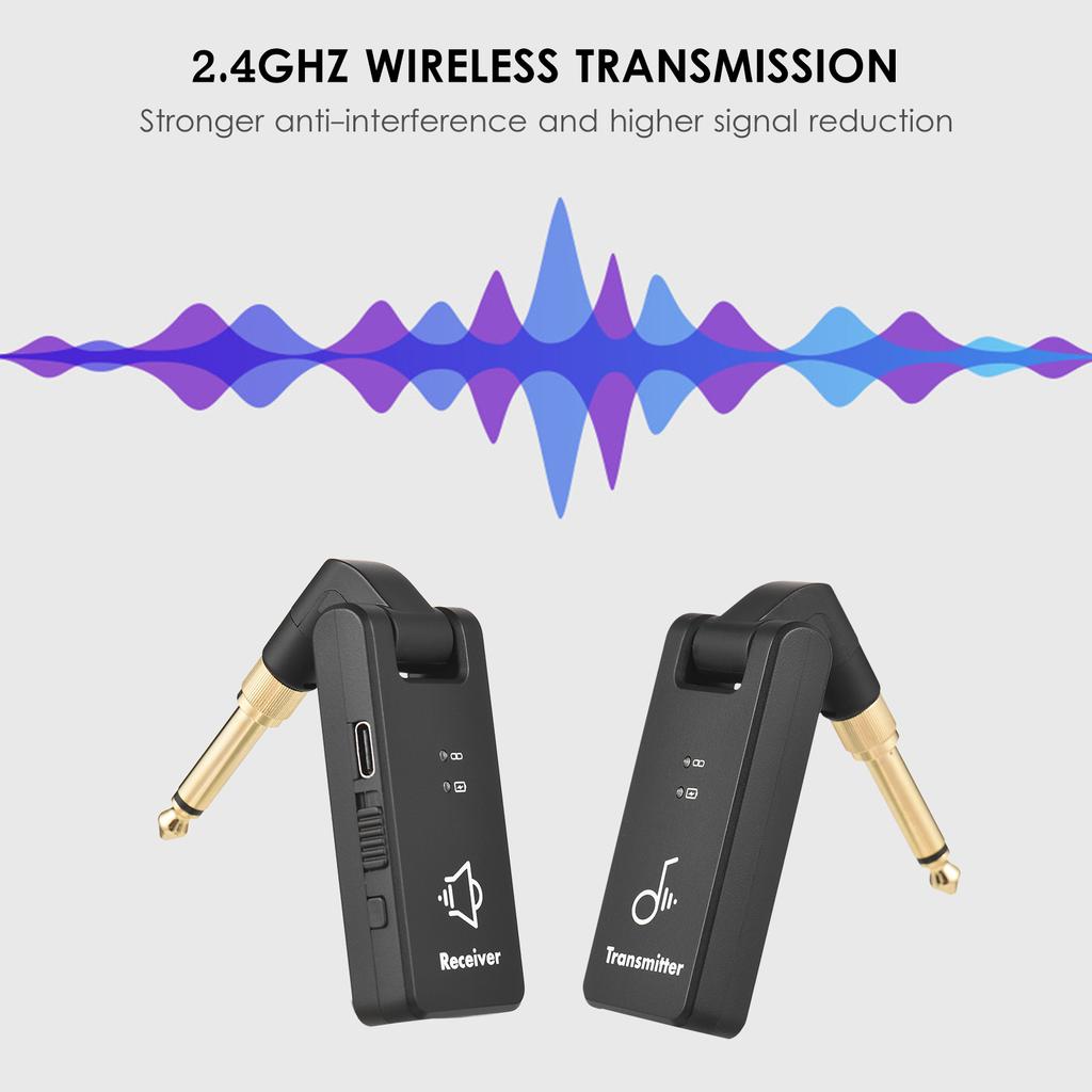 M-VAVE WP-8 Беспроводная система передачи данных 2,4G Перезаряжаемый приемник и передатчик для электрогитары