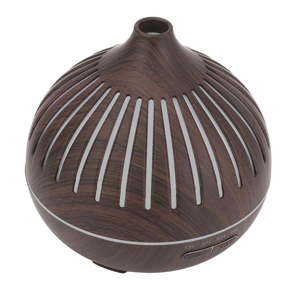 400ML Wood Grain Humidifier Desktop Aromatherapy Diffuser with Colorful Light Remote Control Auto