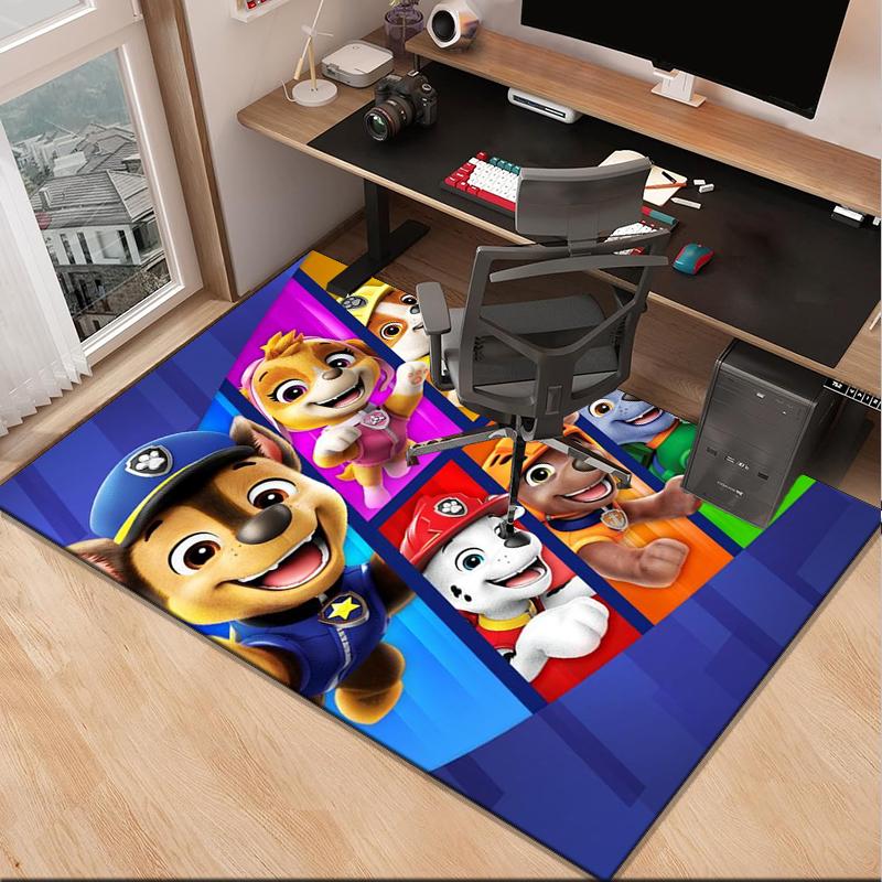 Dog Paw Heroes Office Rug Chair Mat, Game Carpet, Suitable for Front Door, Bedroom, Living Room, Desk, Holiday Gift