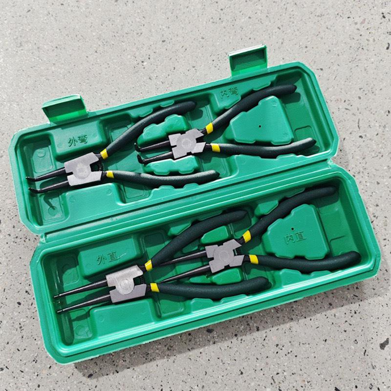 7-дюймовый многофункциональный набор щипцов для стопорных колец: 4-компонентный внутренний и внешний изгиб