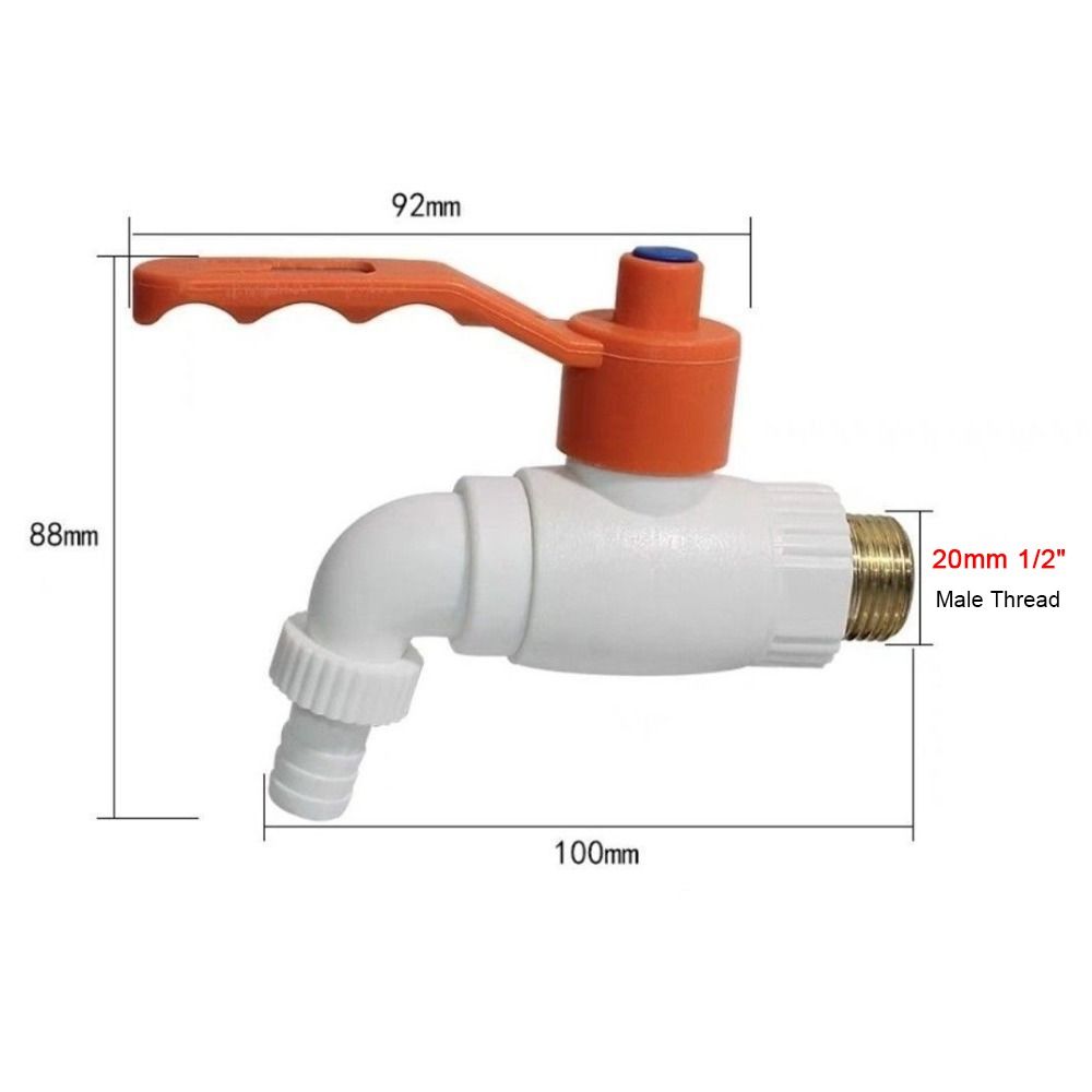 1 шт. 1/2" 20 мм Шаровой кран из ПП Стальной сердечник Пластиковый быстроразъемный соединитель Прямой тип Врезка для кухонного крана Фитинги для водопроводных труб