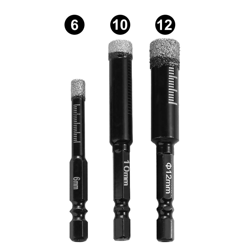6-16mm Hexagonal Shank Tile Drill Bit Dry Granite Hole Opener Diamond Coated Marble Diamond Drill Bit Ceramic