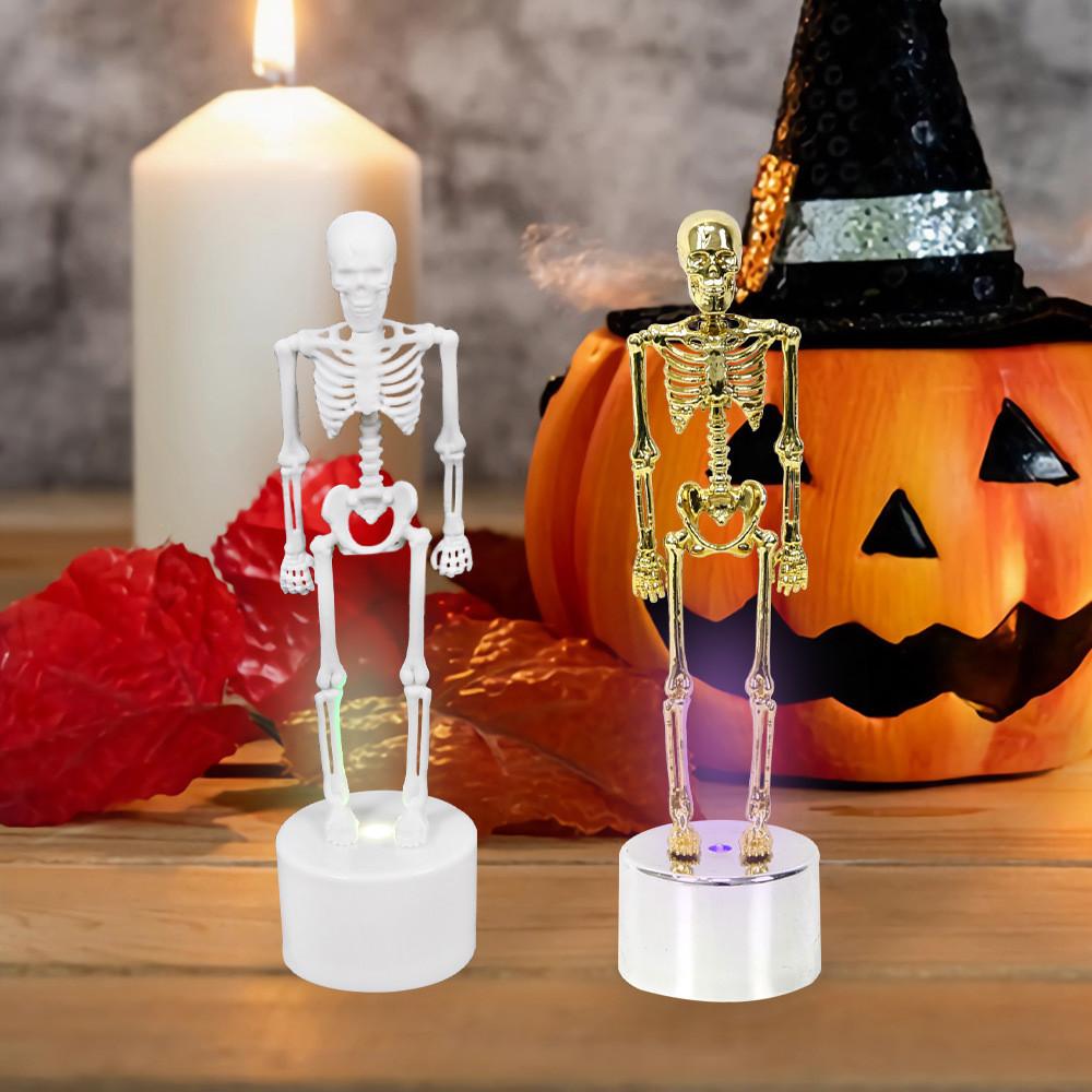 Spooky White And Gold Skeleton Halloween Decorations Perfect For Festive Atmosphere