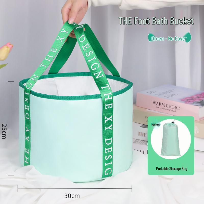 Мультяшное изолированное складное ведро для ножной ванны с крышкой - Портативное, утолщенное для глубокого замачивания