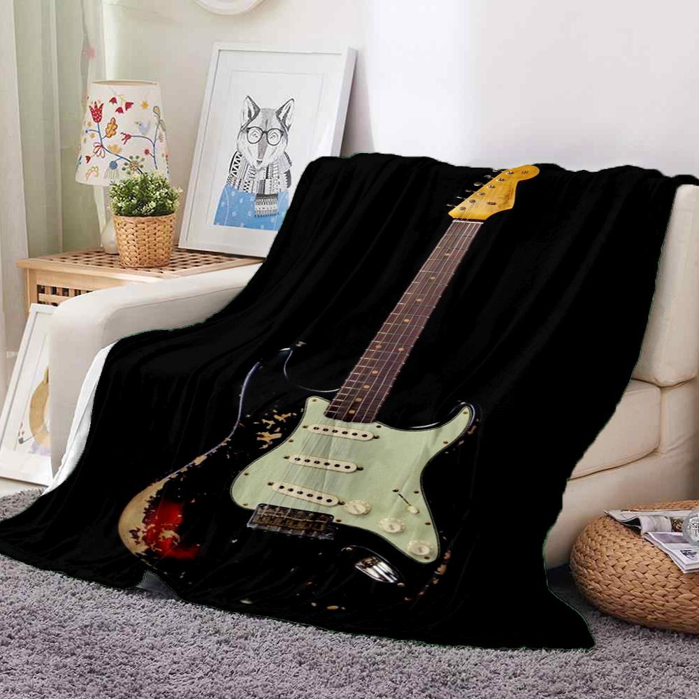 Electric Guitar Flannel Blanket Throw Blanket Soft Warm Sofa Bed Camping Car home Decor Unique Christmas Gift C9301808