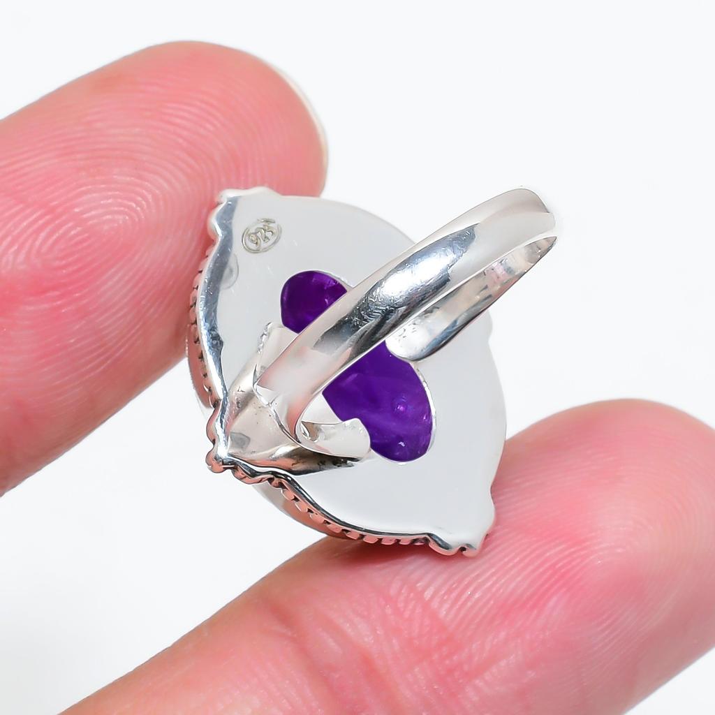 Purple Amethyst - Mashamba 925 Sterling Silver Ring V4576, Purple Ring, Oval Ring, Valentin's Day Gift, Gift For Her, Birthday Gift, Handmade Jewelry,