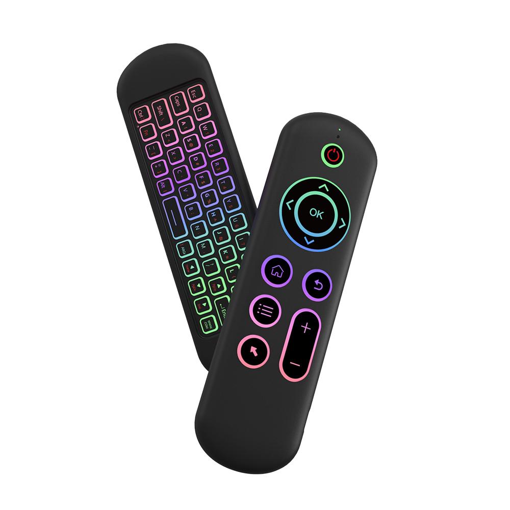 New M5 2.4G&BT5.2 Remote Control 7 Color Backlit Wireless Air Mouse Keyboard Android TV Box for Android Windows Mac Os Linux