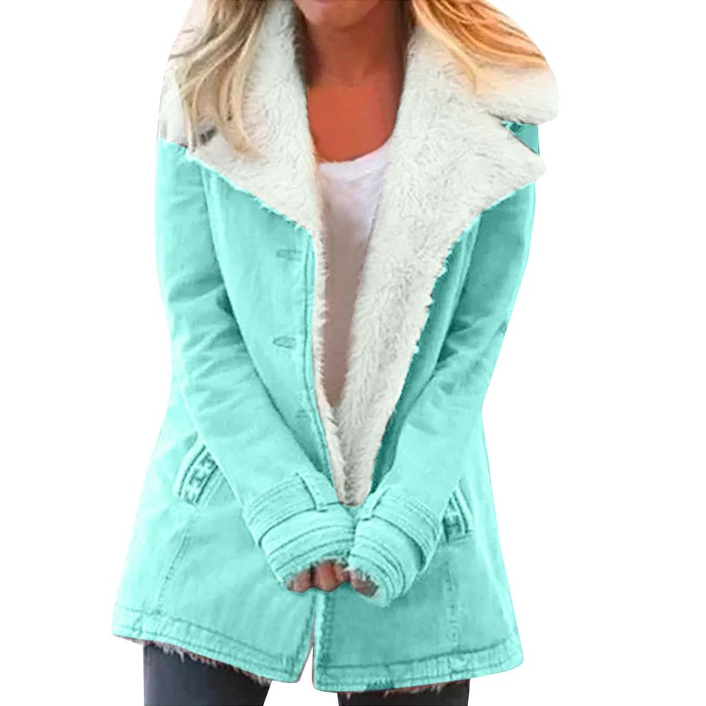 Женская модная повседневная верхняя куртка с длинным рукавом и мягкой подкладкой, теплая куртка на пуговицах из хлопка