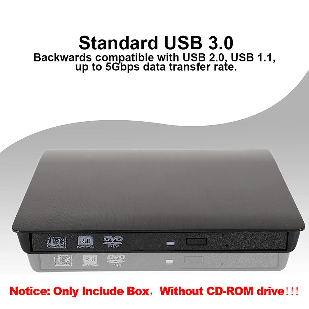 5 Гбит/с 12,7 мм Внешние корпуса для оптических приводов Корпус для DVD-привода USB 3.0 Портативный CD DVD RW Пишущий привод Горелка Оптический проигрыватель