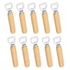 Handheld Wine Beer Soda Glass Cap Bottle Opener for Home Kitchen Bar 10Pcs/Set Bartender Rubber Wood