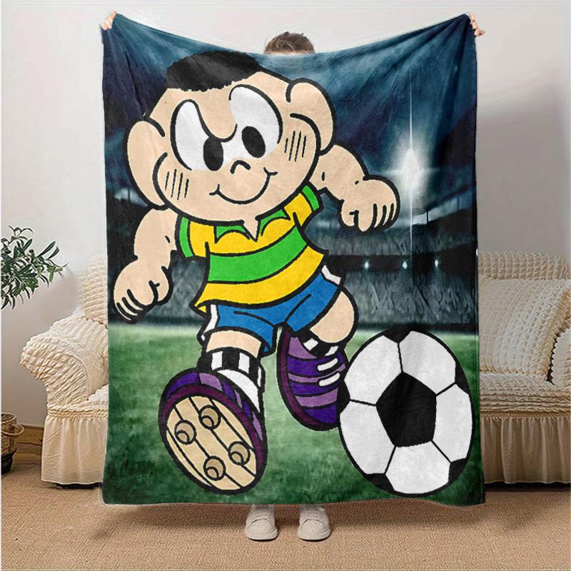 1pc Football Player Stadium Flannel Blanket Soft Warm Throw Blanket for Bedroom Living Room Bed Travel Camping Picnic Gift. MT7160147