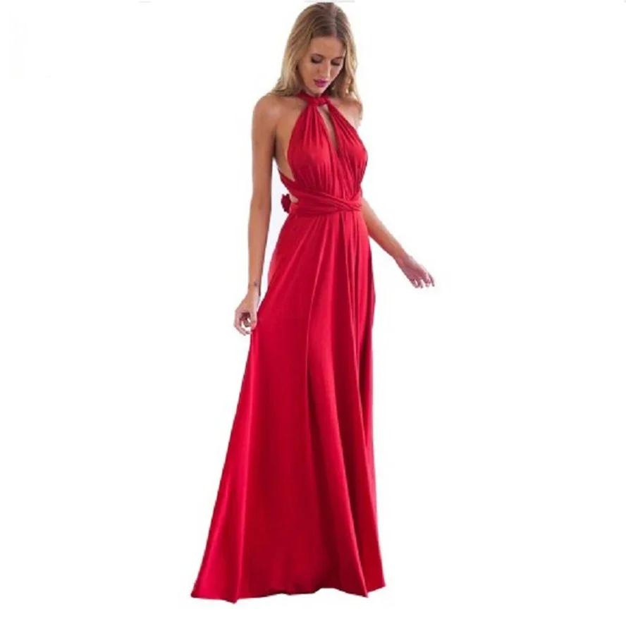 Модное многофункциональное платье-жилет с V-образным вырезом Vestidos De Fiesta Женское длинное платье Сексуальное на бретельках Летнее макси-платье для дам