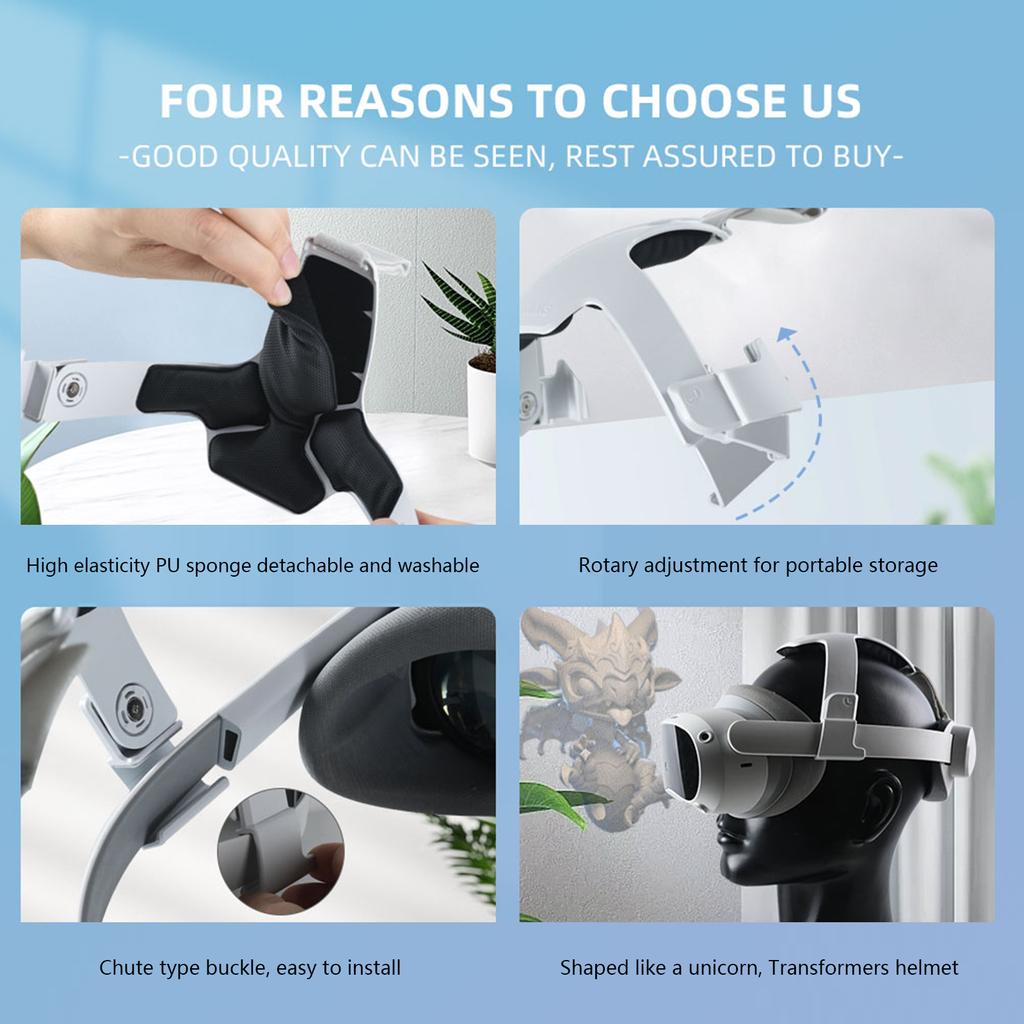 Прочный головной ремень для Pico 4 VR Сменный ремешок Комфортный Регулируемый Снижает давление на лицо Аксессуары для VR-оголовья