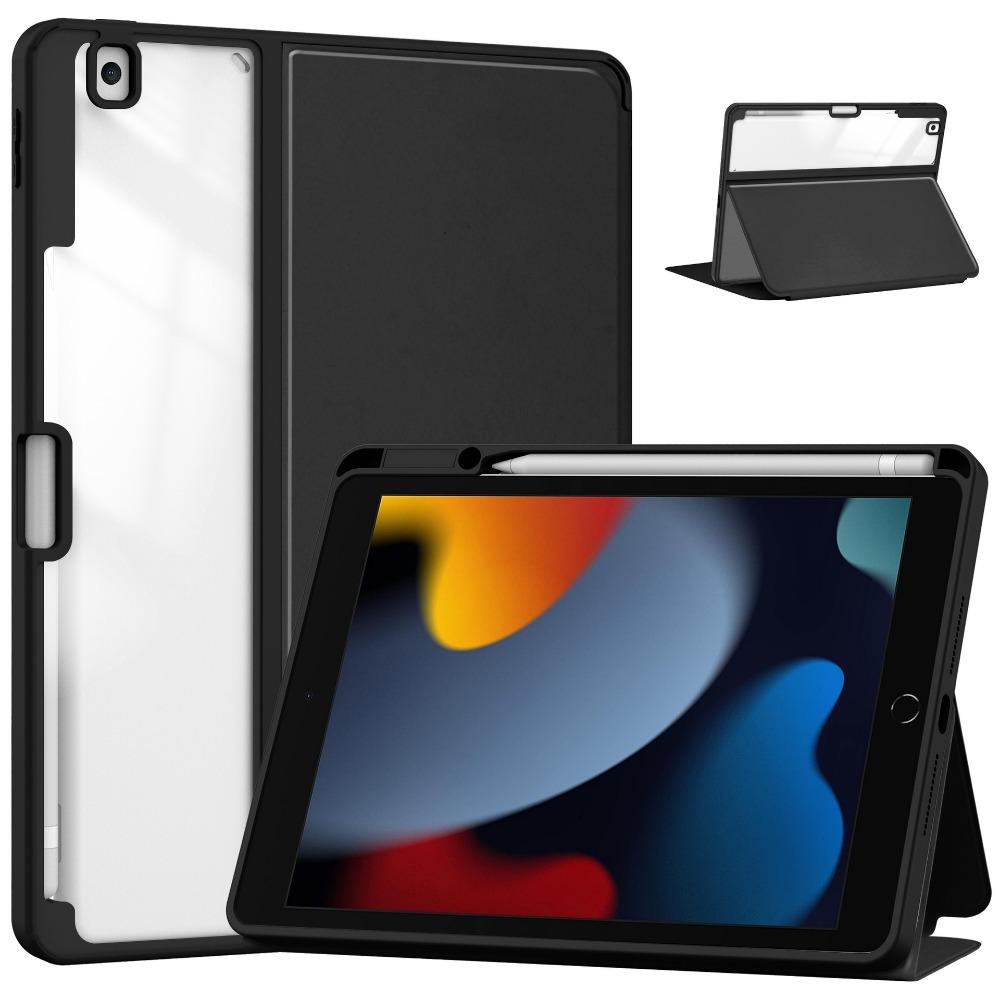 Для iPad 10.2 Защитный чехол Прозрачная обложка-подставка со слотом для карандаша для iPad 7 8 9 Складная книжка-чехол