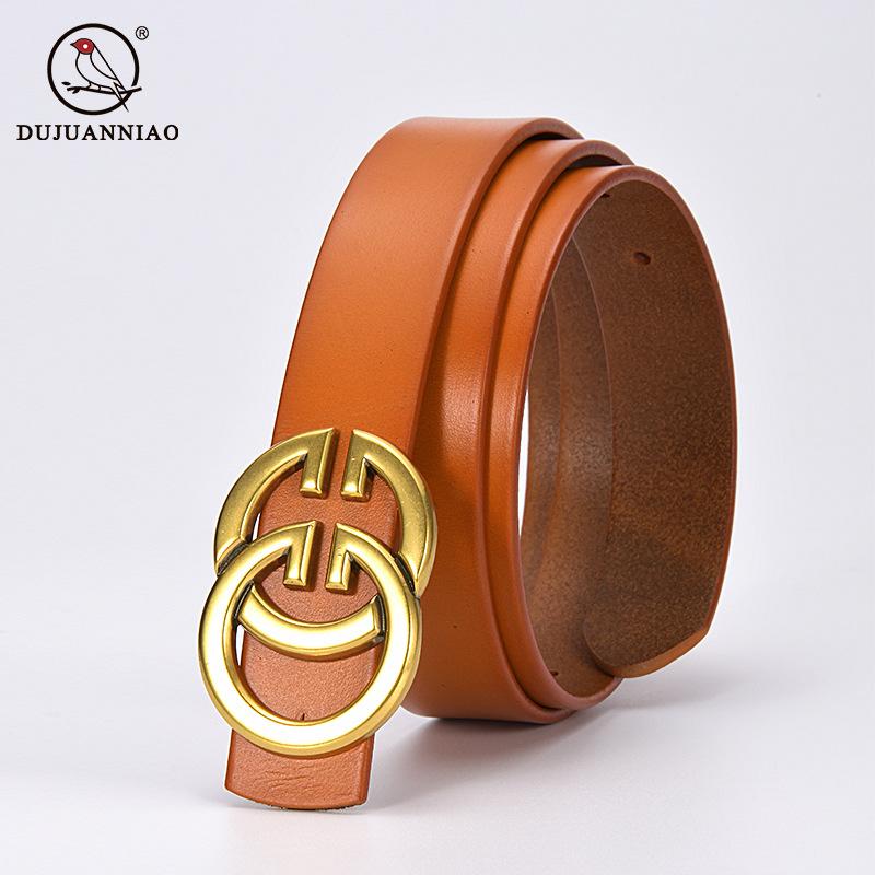Письмо Ретро Ремень Первый Слой Коровья Кожа Повседневный Чистая Коровья Кожа Ремень Женский Натуральная Кожа Джинсы Женский Ремень
