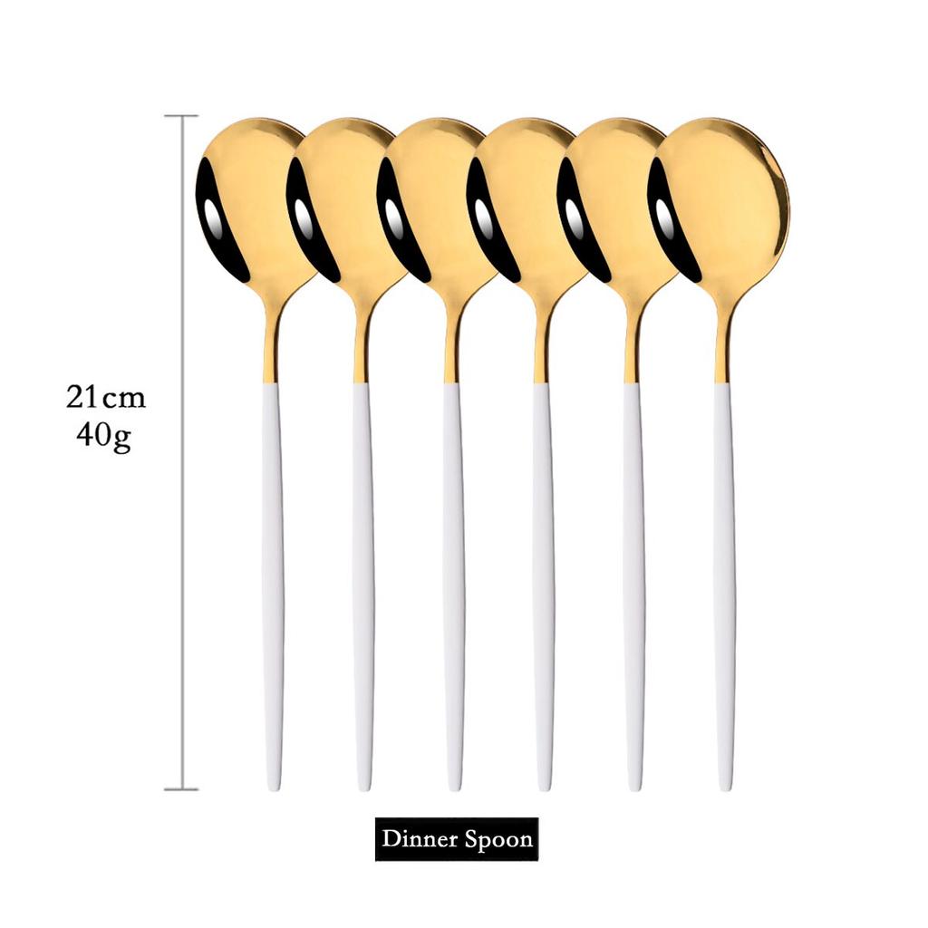 6 шт. красочная столовая посуда, набор ложек, зеркало с длинной ручкой, ложка из нержавеющей стали, столовые приборы, посуда, кухонные аксессуары