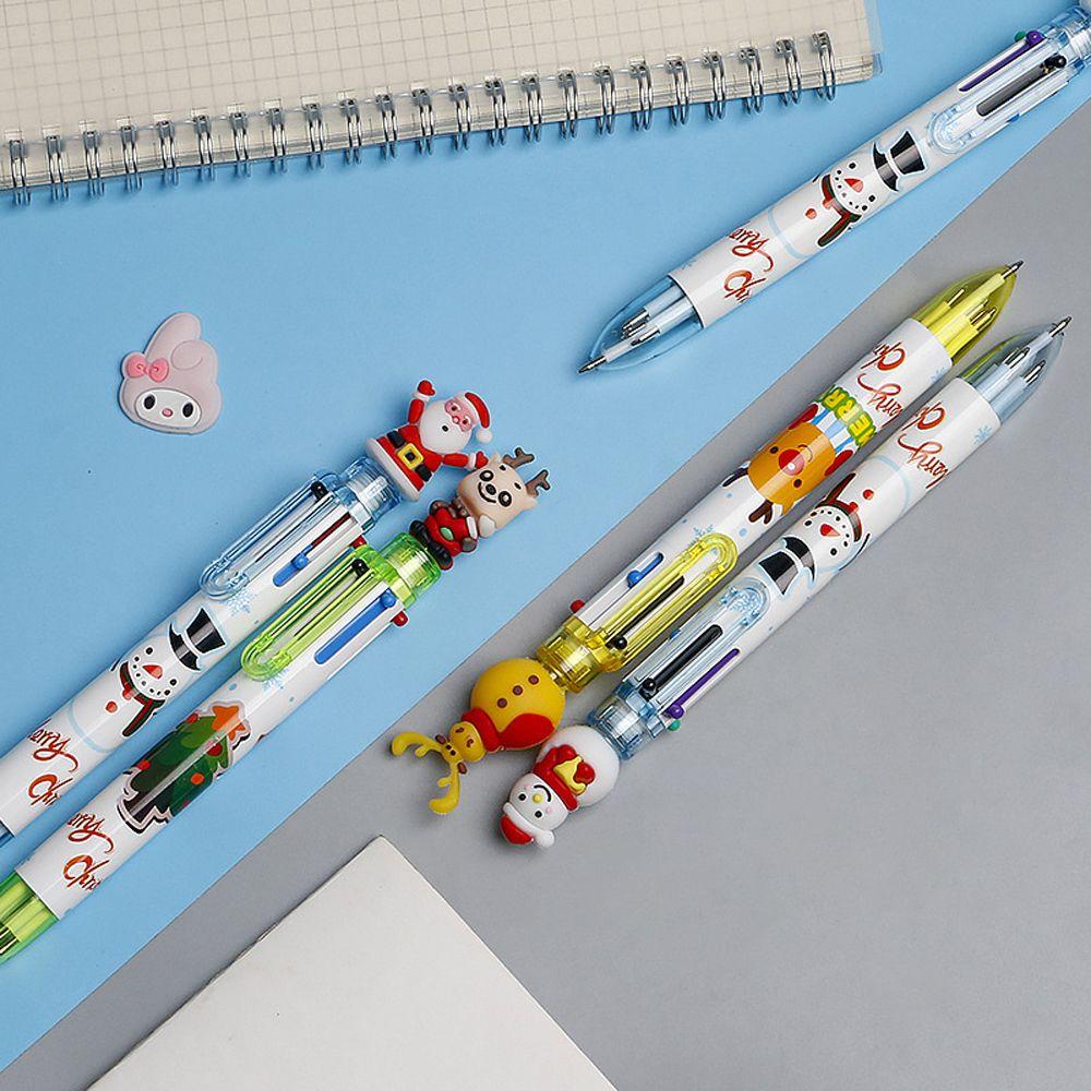 Decor Deer Elementary School Xmas Tree Christmas Ballpoint Pen Santa Claus Stationery Six Color Pen