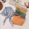 Cotton and Linen Soft Tie Dyed Striped Diamond Shaped Scarf for Women In Summer, Thin and Colorful Neck Protection Scarf Headband