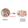 Miniature Pink Dream House Dollhouse With Furniture Kits Wooden Dolls House LED Lights Accessories