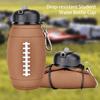 Складная силиконовая бутылка для воды для регби объемом 600 мл с карабином, не содержащая бисфенол-А, герметичная, портативная, легкая, для велоспорта, фитнеса, складная кружка для питья