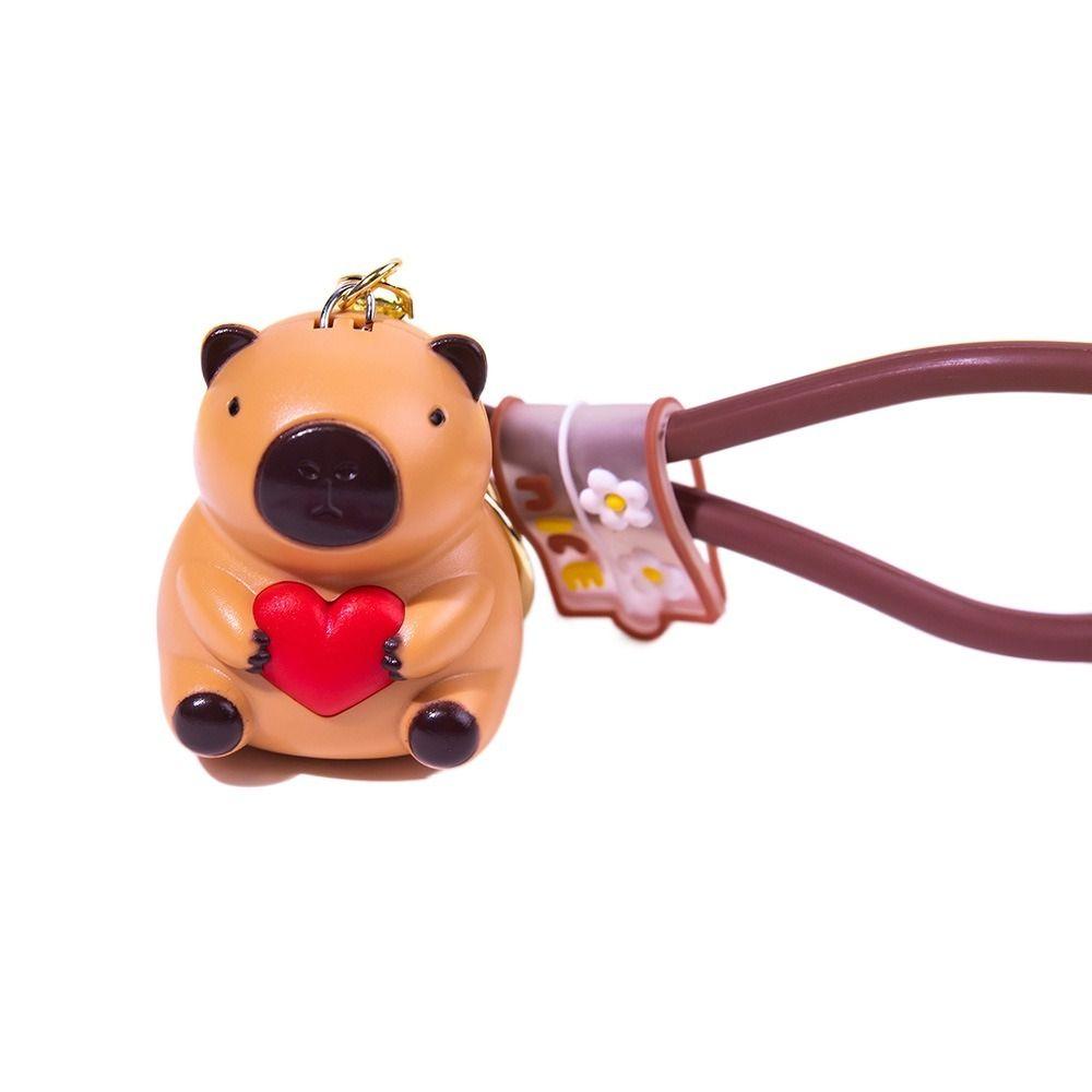 Подвеска на сумку «Я люблю тебя» в виде капибары, светящаяся в виде капибары, светящийся в виде капибары, брелок для ключей «Звук капибары» для девочек