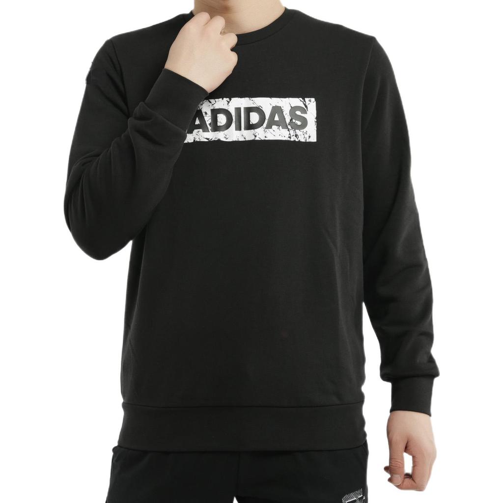 adidas Толстовка с круглым вырезом и логотипом, мужские топы, черный DW4601