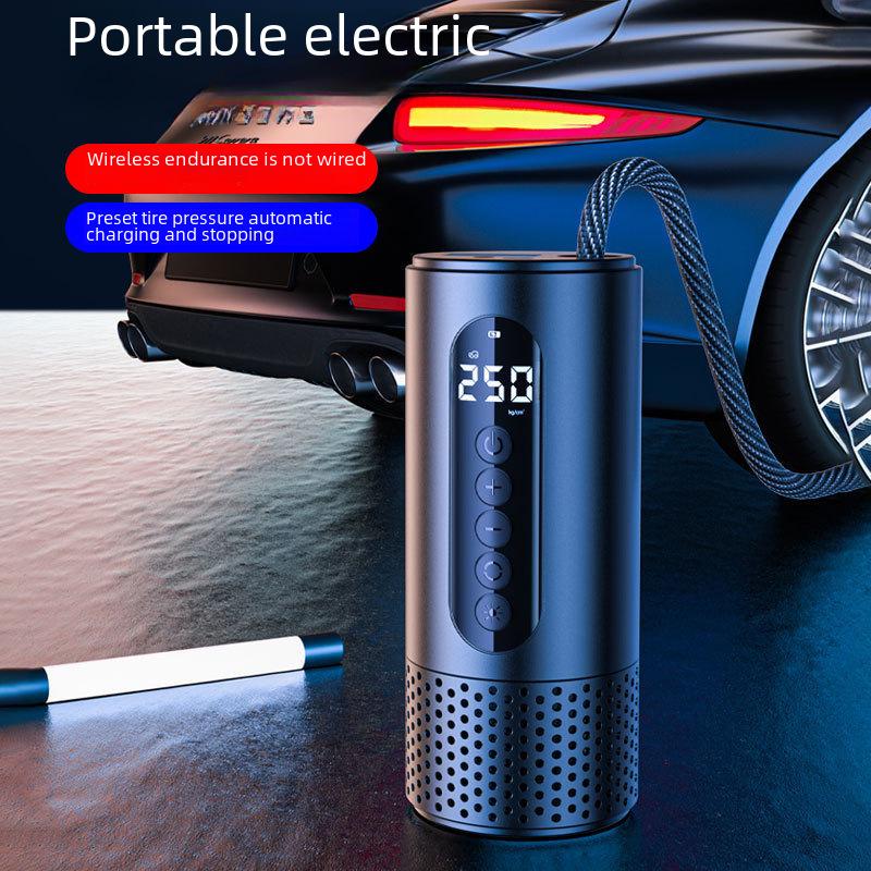 Беспроводной интеллектуальный цифровой дисплей автомобильный воздушный насос: Многофункциональный портативный насос для накачивания шин