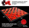 Портативная игра в шашки для детей и взрослых - доска 15x15 дюймов с 24 шашками (12 Красных, 12 Черных)