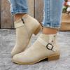 Shoes for Women Plus Size 36-43 Autumn Winter Platform Buckle Strap Pointed Toe Non-slip Ankle Boots Warm Fashion Ankle Bootie