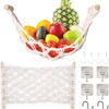 Подвесной гамак для фруктов под шкаф с клейкой основой, плетеная подвесная корзина для овощей, хранение фруктов для кухни с крючком для бананов, сетчатый держатель для фруктов организати
