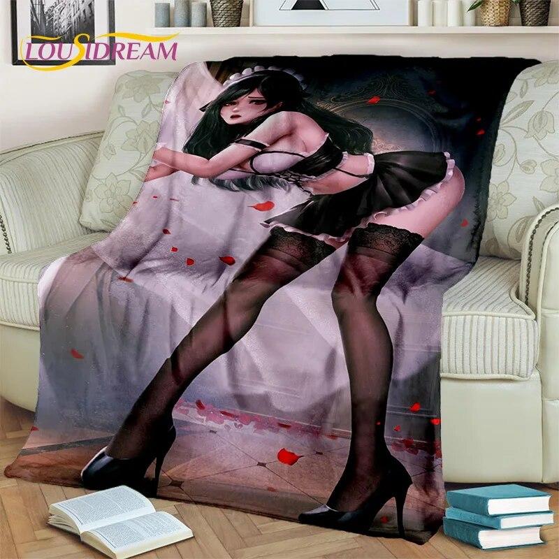 Аниме игровой персонаж, сексуальное кружевное одеяло для девочек, милое мультяшное одеяло, мягкое одеяло для дома, спальни, кровати, дивана, покрывало для пикника, детское одеяло