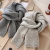 New Solid Color Scarf Women's Winter Thickened Imitation Cashmere Shawl Couple Warm Scarf Versatile