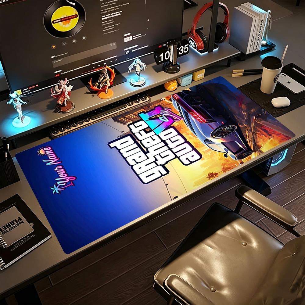 Gta Customized Name Mouse Pad Desk Mouse Pad HD Print Desk Pad Non-Slip Rubber Base Perfect for Office Laptop Gaming Setup