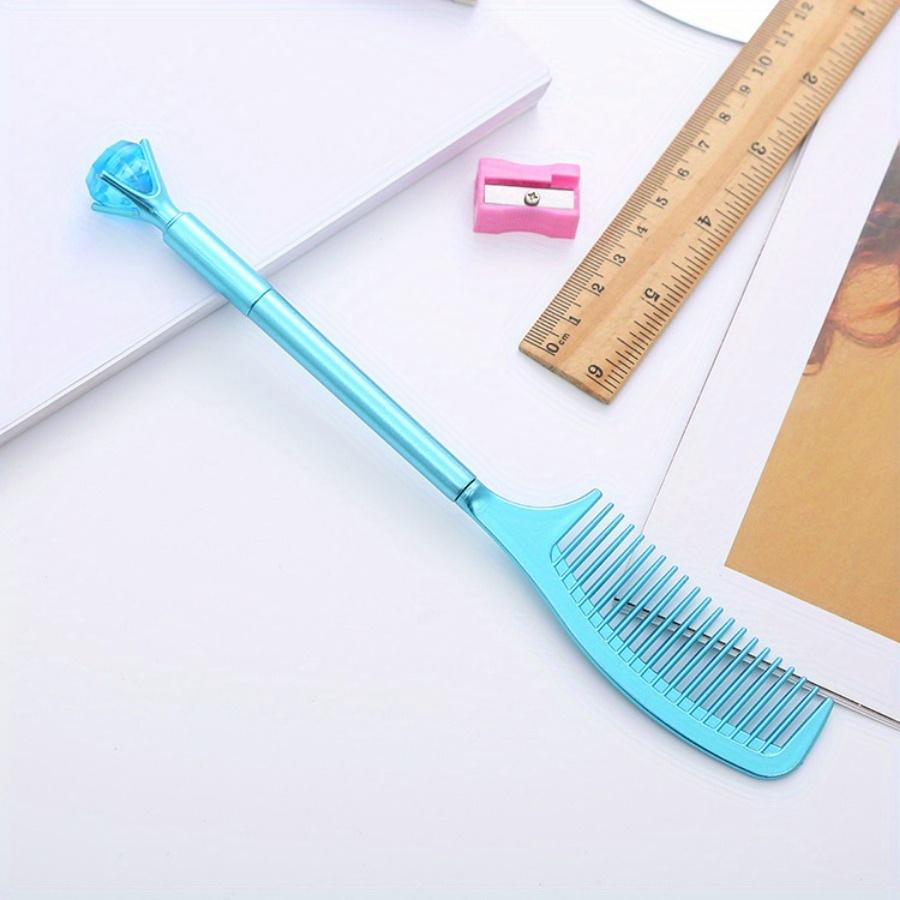 10 шт. 0,5 мм высококачественная гелевая ручка в форме расчески с имитацией бриллианта, симпатичная канцелярская ручка, офисные принадлежности игла-трубка ручка для подписи