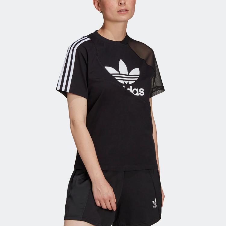 adidas Женская футболка с коротким рукавом Originals Trefoil Черная HC7039