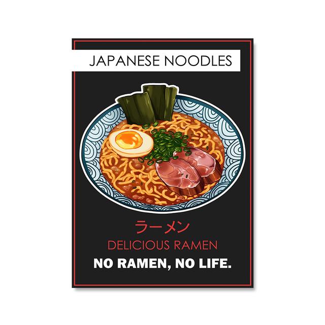 Японский стиль Еда Забавный Рамэн Лапша Суши Плакат Настенная Картина на Холсте Картина для Гостиной Домашний Декор Кухни Куадрос Без Рамки