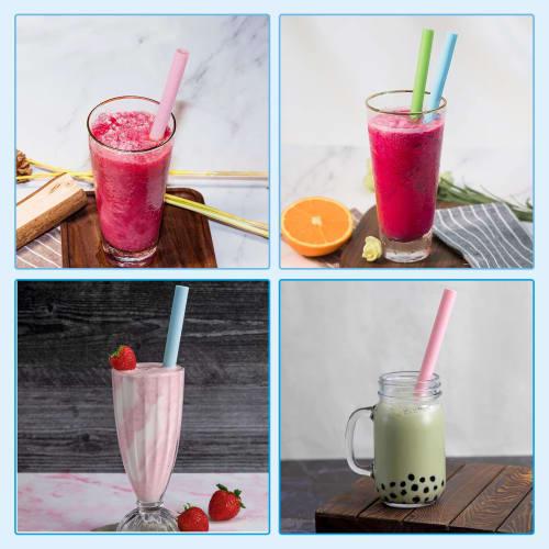 Doyime Silicone Straws (Set of 3) Washable Straws for Adults and Kids, Open and Washable, No Brush Required, Reusable