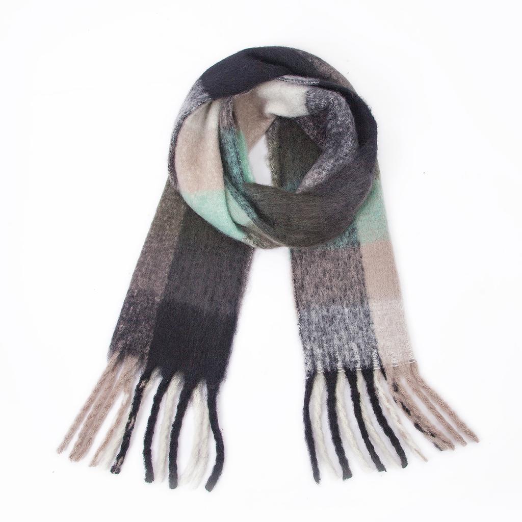 Autumn Winter Tassel Shawl Female Warm Colorful Plaid Scarf