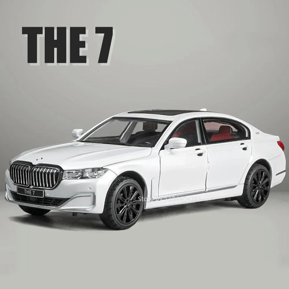 1:24 M3 THE7 Alloy Car Toys Model Diecast Metal Vehicle Doors Opened with Sound Light Pull Back Models Toy Boy's Christmas Gifts