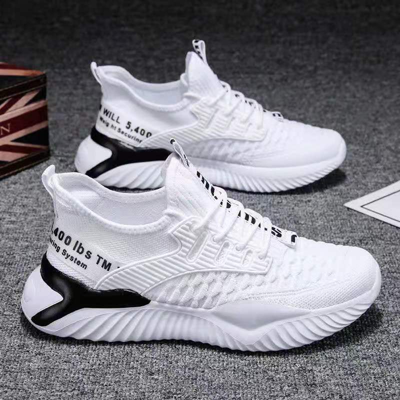 New Fashion Soft-soled Casual Shoes Korean Version of Trendy Student Sports Shoes Fly-woven Mesh Breathable Men's Shoes