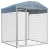 VidaXL Outdoor Kennel with Roof for Dogs Enclosure Park Niche Cage Puppy 145026