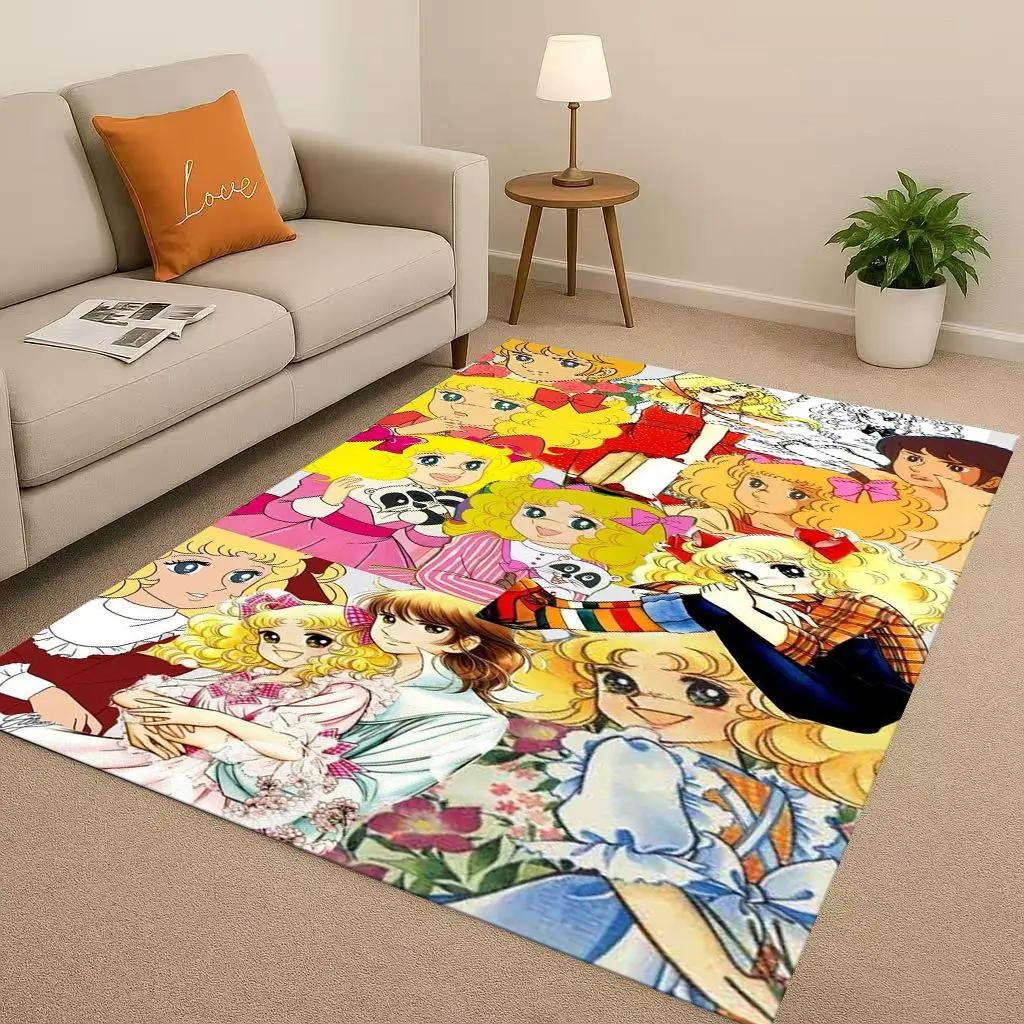 Retro Candy Candy Sweet Girl Cartoon Room Non-Slip Area Rug Soft Carpet for Bedroom Playroom Sofa,Easy Clean Home Decor Doormat