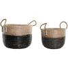 Basket Set - DKD Home Decor - Standard - Grey - Seagrass - 41 X 25 X 42 Cm