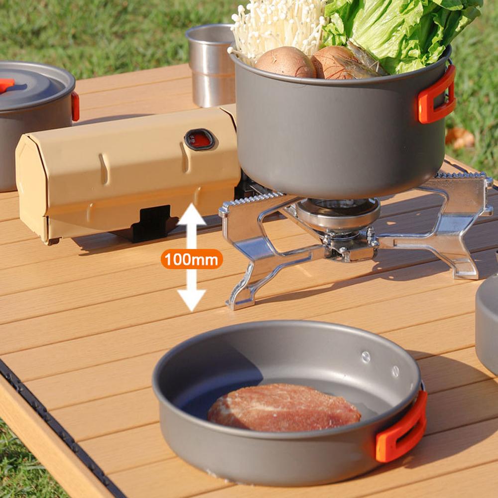 Кемпинговая кассетная плита, портативная складная газовая горелка для лагеря, бутановая печь 2600 Вт с электроникой