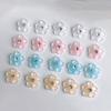 30Pcs/Pack Flower Lovely Charms Colored Shiny Rhinestones Nail Resin Craft DIY Nail Art Accessories 3D