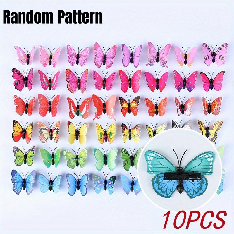 10Pcs Hair Accessories Butterfly Hair Clips PVC Simulation 3D Butterfly Hairpin Mixed Color Girls Cute Barrette Party Decoration