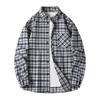 Весенне-осенняя мужская клетчатая рубашка с длинным рукавом, ретро свободная повседневная куртка-рубашка